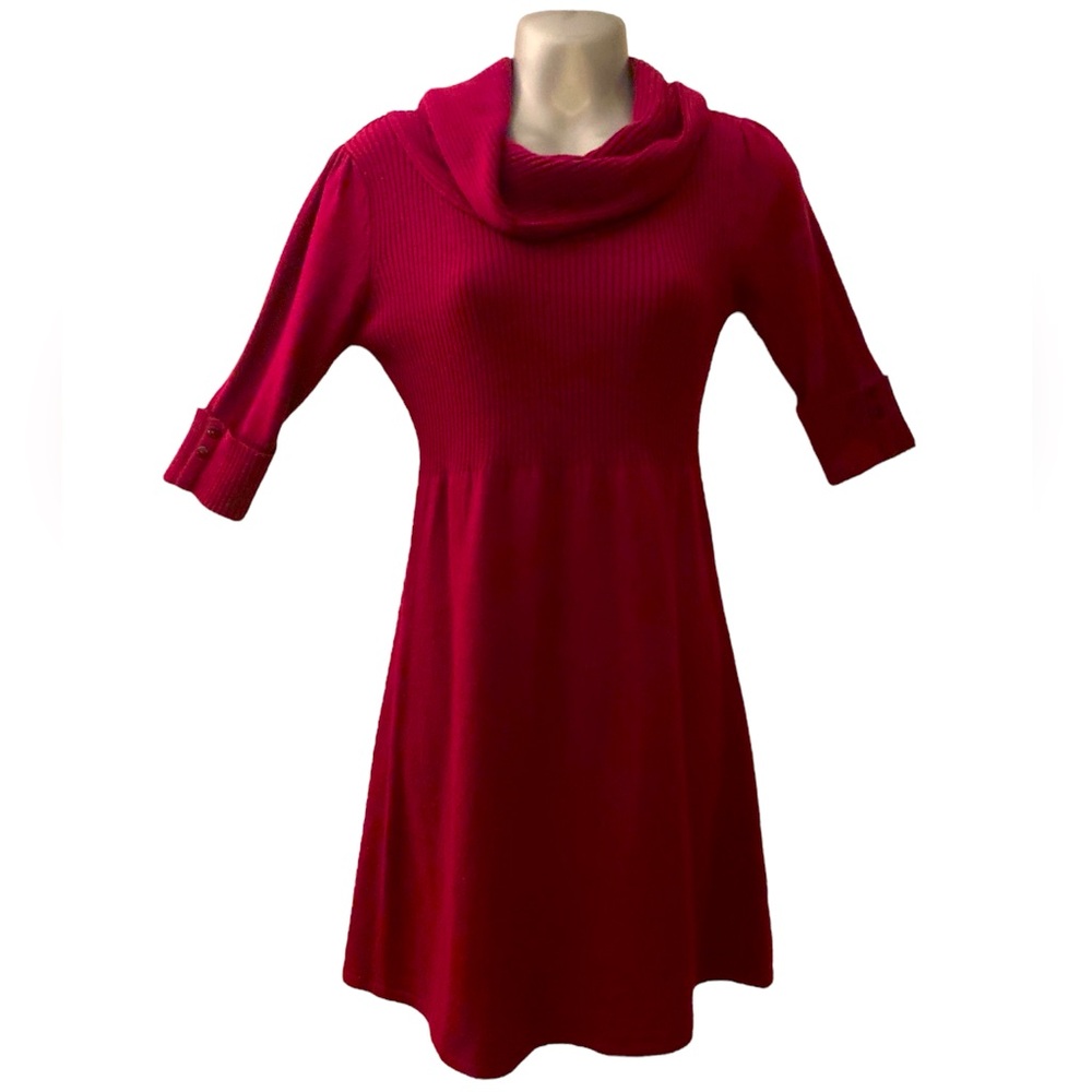 Cozy vibrant knit sweater dress